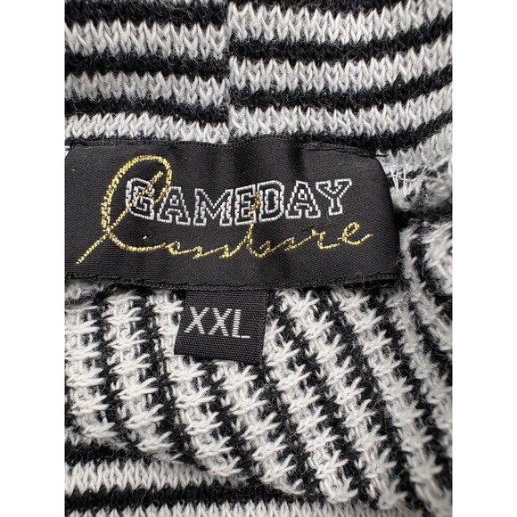 Clemson Tigers Striped Mock Neck Paw Logo Top XXL Gameday Couture Black White - Picture 2 of 11